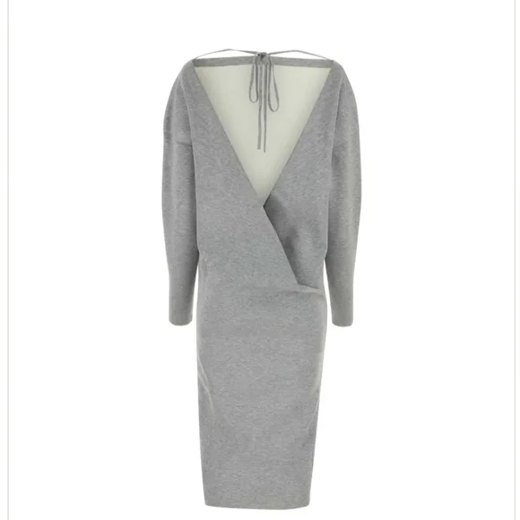 Gucci Wool-Blend Gray Stretch Dress Size S NWT - Picture 3 of 16